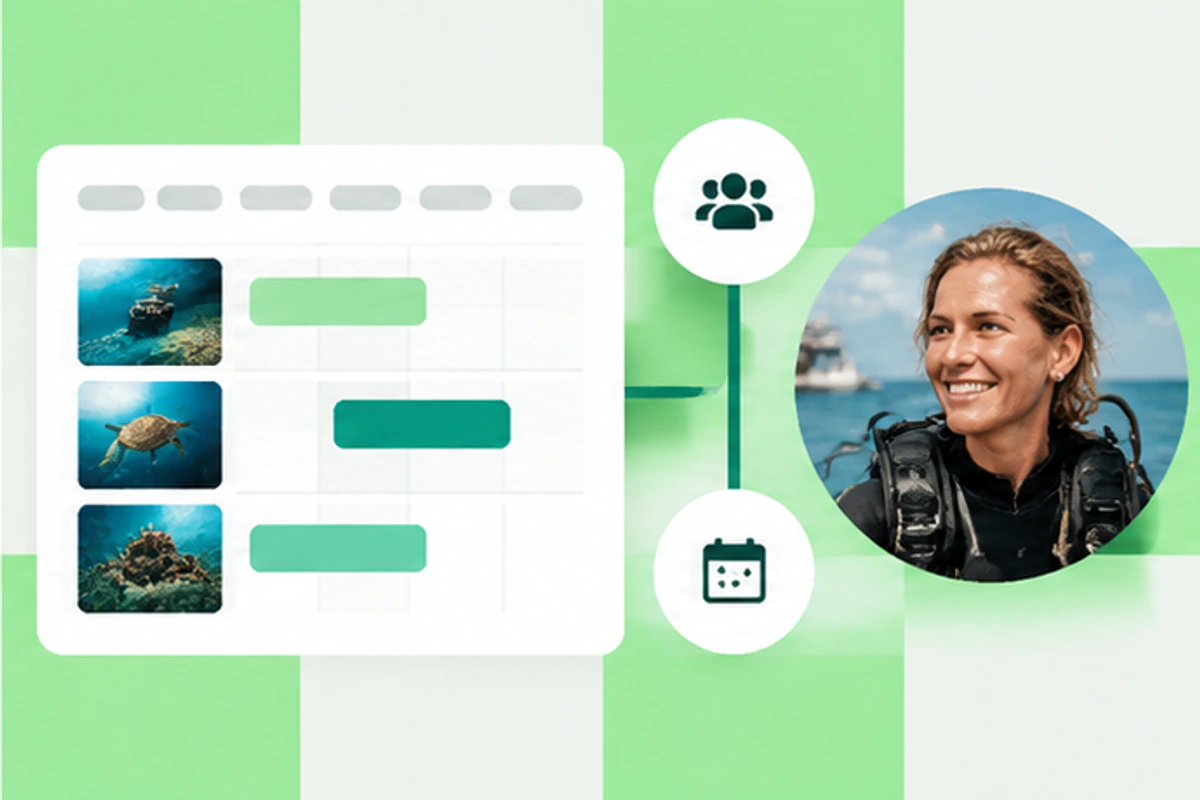Dive schedule, guest roster, and instructor coordination dashboard